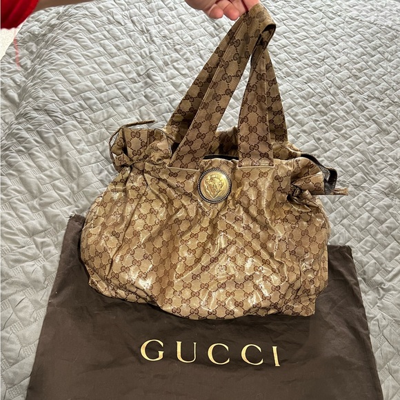 Gucci Handbags - Gucci Hysteria Beige and BrownCrystal Large GG Water-resistant Shoulder Bag